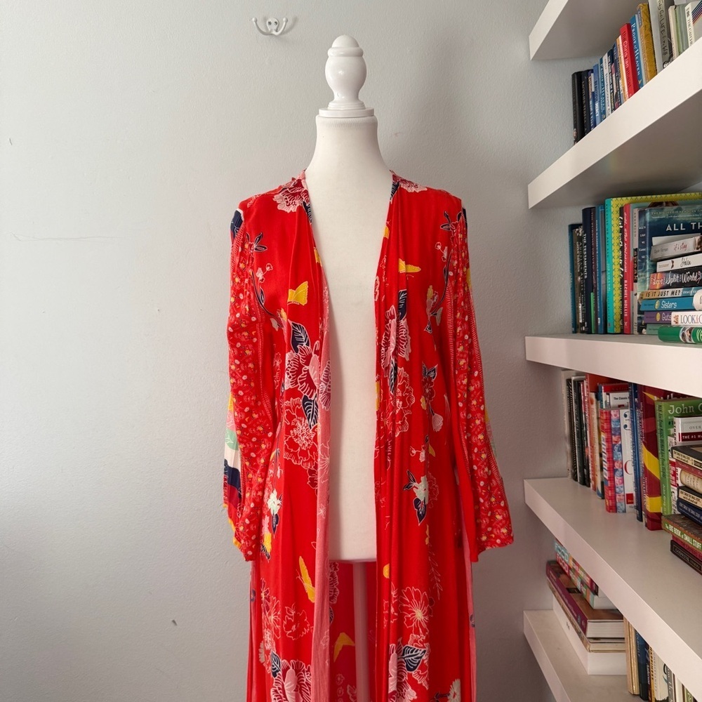 Cleobella Red Patterned Robe - Picture 2 of 14